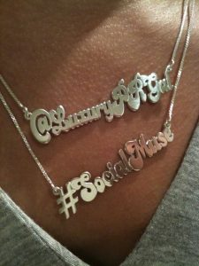 Twitter hashtag necklace