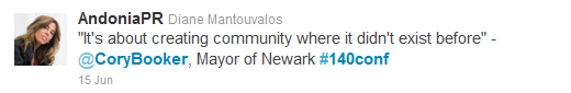 Tweet from @AmyAllStar, #140conf 2011 NYC