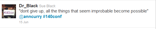 Tweet from @DR_Black, #140conf 2011 NYC