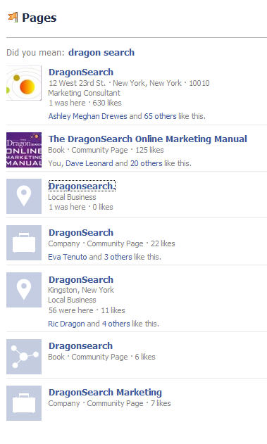 pages containing dragonsearch