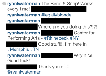 conversation on instagram with actor in memphis