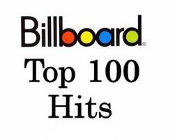 Billboard logo for top 100 hits. The colorful Billboard Magazine logo displaying the text Top 100 Hits.