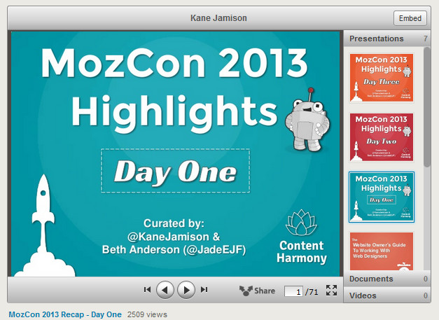 MozCon 2013 Slideshare HIghlights
