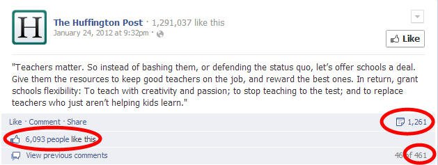 Screenshot of HuffPost’s Facebook post during the State of the Union speech that got the most engagement.