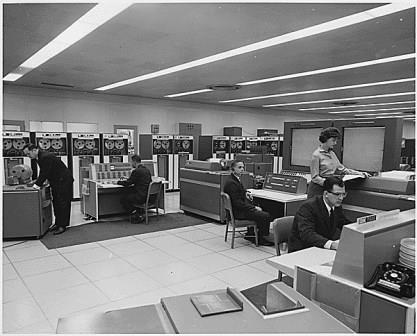 Workers in a technology office.