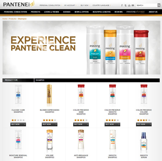 Screenshot showing the webpage results after clicking link from search for silicone free shampoo
