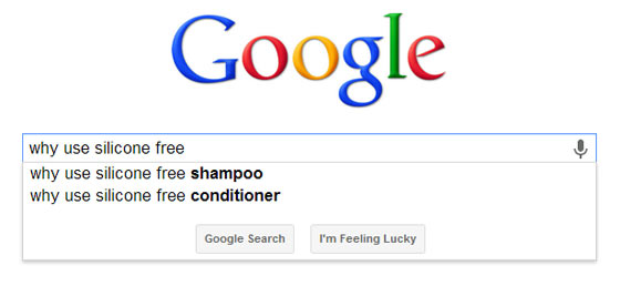 Google Suggest showing results for the question why use silicone free shampoo