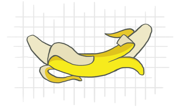 graphic of peeled banana 