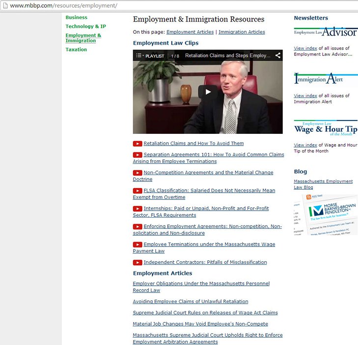 Break out videos, white papers, articles,and others into separate pages.