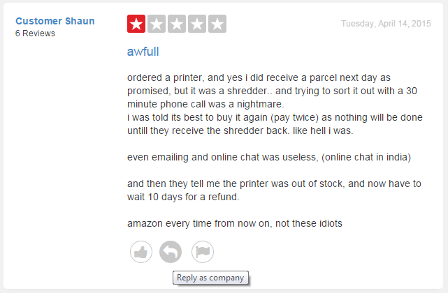 Customer complaints on trustpilot affect PPC star ratings