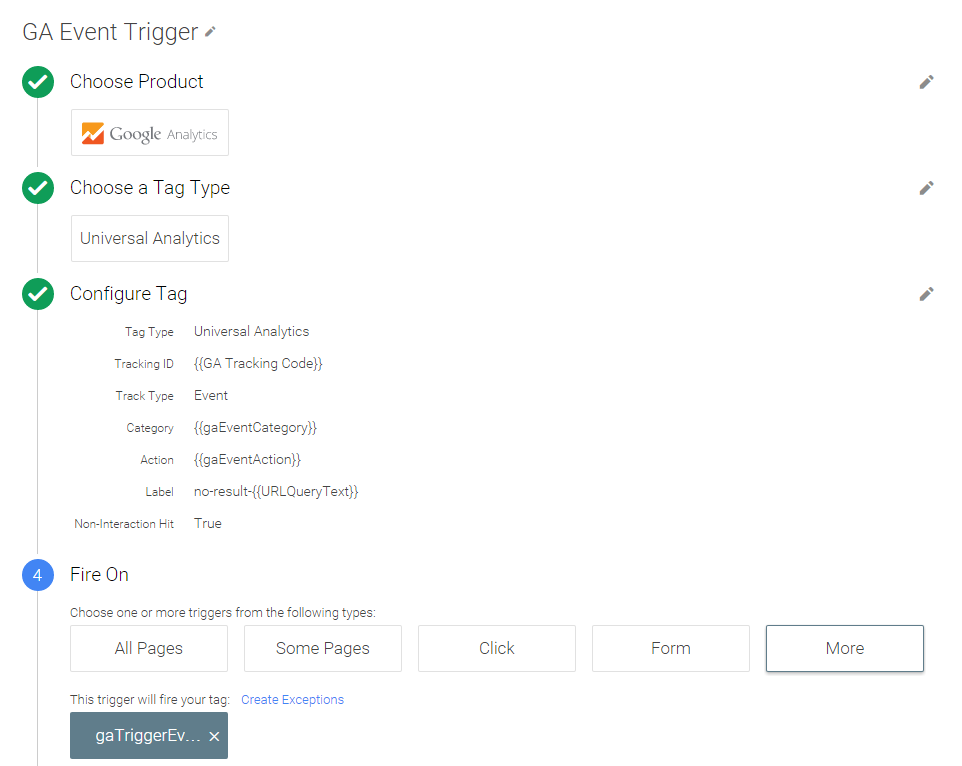 ga event trigger tag manager