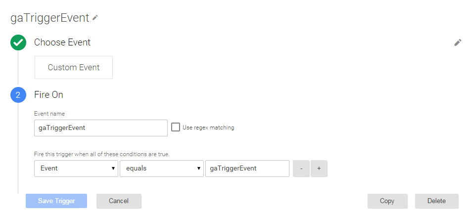 gatriggerevent tag manager site search variable