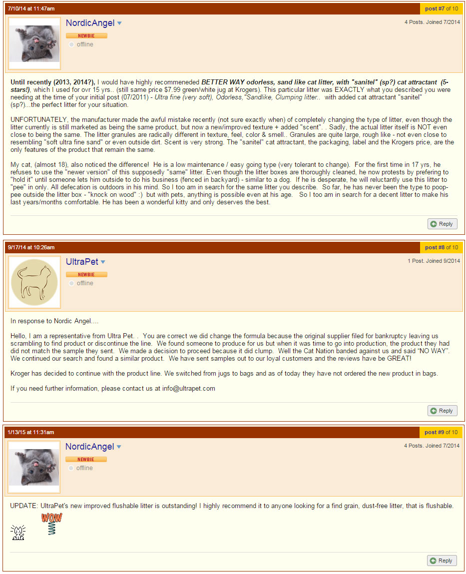 Reputation management in a forum with Ultrapet