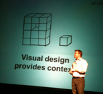 Bryan Zmijewski presenting about visual design and content Bryan Zmijewski presenting about visual design and content
