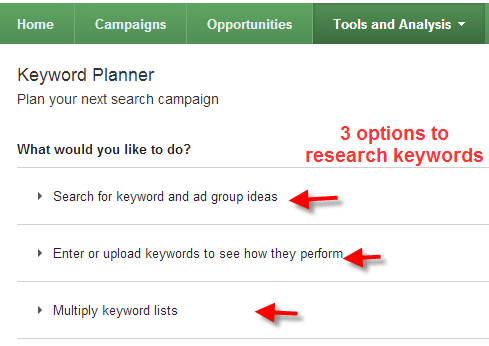 Options strategies tool