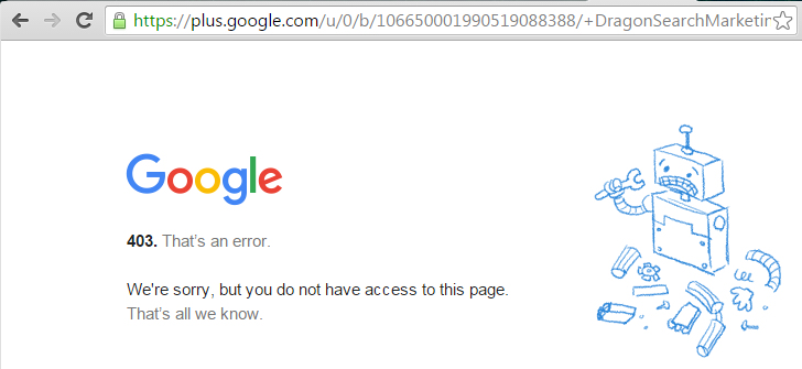The long number version of a G+ URL that doesn't work if not logged in as that page.