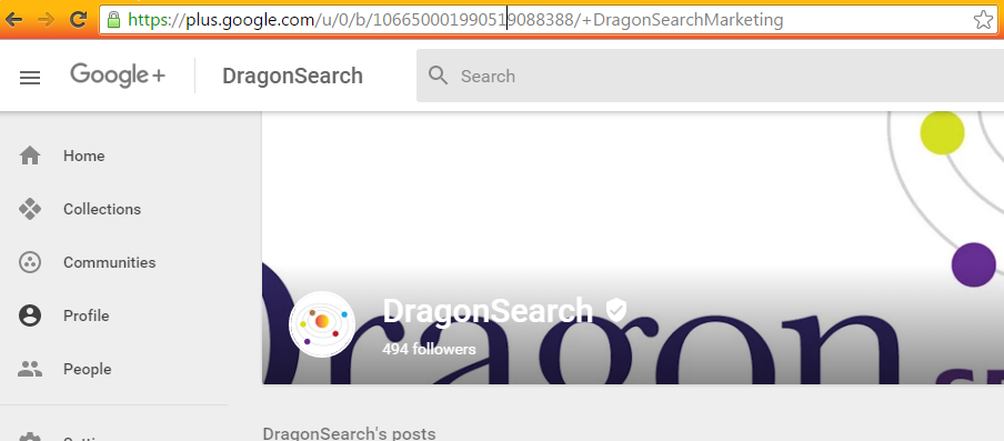 The long number version of a G+ URL that works if logged in as that page.