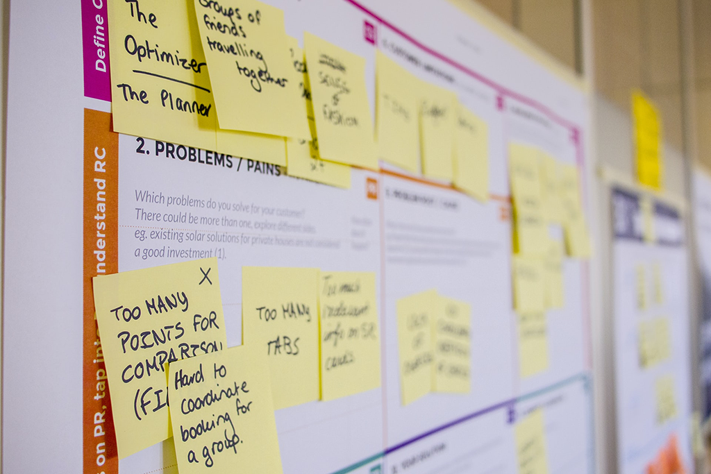 yellow post it notes on a whiteboard, strategic planning - Dragon360